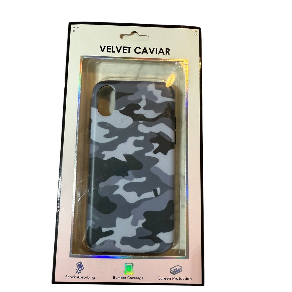 Velvet Caviar Protective Phone Case Gray Camouflage iPhone X/XS